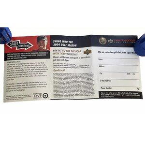 Tiger Woods Collection 2004 Blank Sweepstakes Entry Form Start Something Target